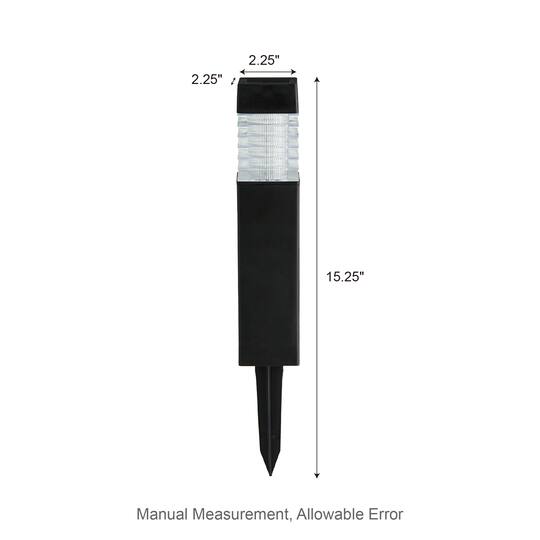 Glitzhome® 15.25" Solar Powered Transparent Texture Lens Pathway Stake Lights, 6ct.